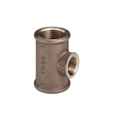 Viega verloop T-stuk 4/4" F X 4/4" F X 1/2" F brons model 3130 - 362522