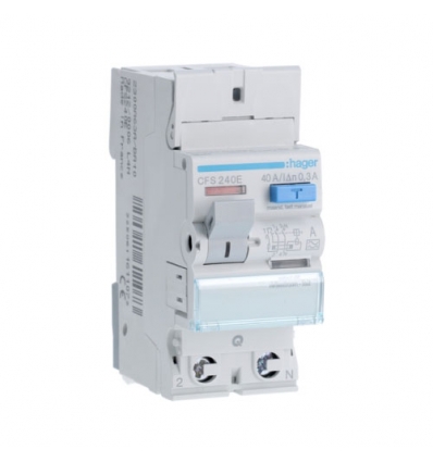 Hager Interrupteur différentiel 2P 40A 300mA type A quick connect -CFS240E