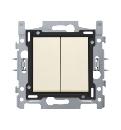 Niko Interrupteur double allumage, socle, bornes à vis et set de finition cream - 100-61500