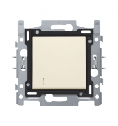 Niko Interrupteur à témoin bipolaire 16A, socle, bornes à vis et set de finition cream - 100-67300