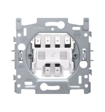 Niko enkelpolige schakelaar of enkelpolige controleschakelaar, 10 AX/250 Vac, insteekklemmen - 170-01105