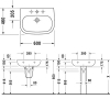 Duravit D-code wastafel wit 60x46cm met overloop en kraangat 