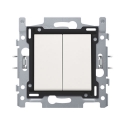 Niko Interrupteur double allumage, socle, bornes à connexion rapide et set de finition blanc - 101-61508