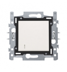 Niko Wisselcontroleschakelaar met 4 aansluitklemmen, sokkel, insteekklemmen en afwerkingsset wit - 101-67608