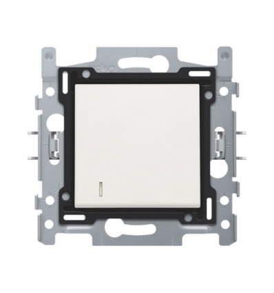 Niko Wisselcontroleschakelaar met 4 aansluitklemmen, sokkel, insteekklemmen en afwerkingsset wit - 101-67608