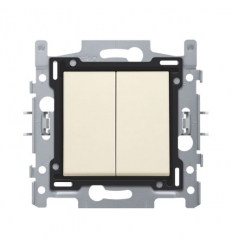 Niko Interrupteur double allumage, socle, bornes à connexion rapide et set de finition cream - 100-61508